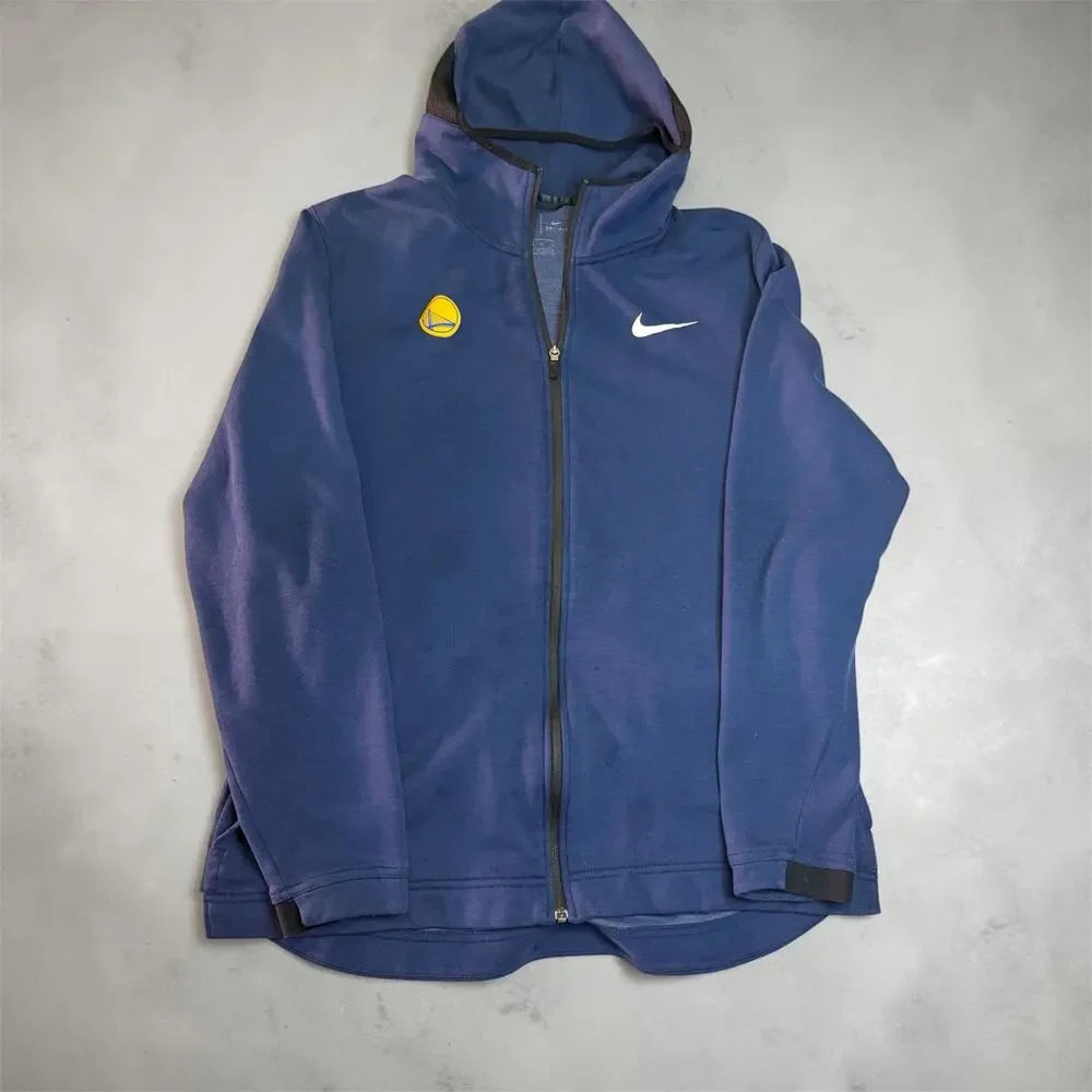Nike Men’s Blue Dri-Fit Golden State Warriors Full Zip Hoodie